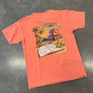 Vintage Y2K Margaritaville Orange Beach Surf Casual Orange Graphic Tee S